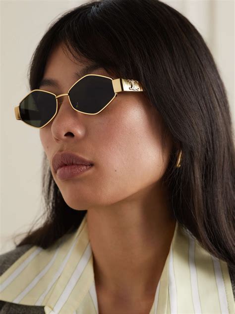 celine triomphe gold glasses|celine triomphe sunglasses.